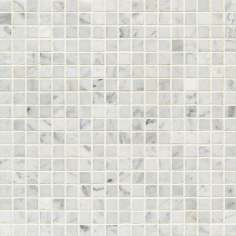 Bianco Carrara Honed Stone Straight Joint Mosaic